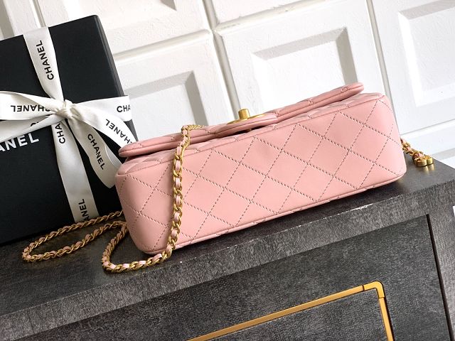 CC original lambskin medium flap bag AS5756 pink