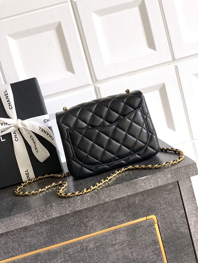 CC original lambskin mini flap bag AS5758 black