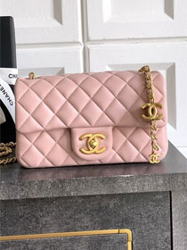 CC original lambskin small flap bag AS5759 pink