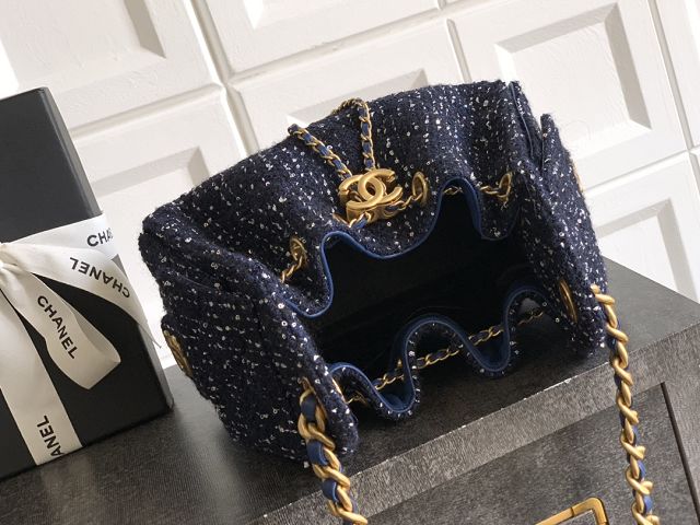 CC original tweed 25 mini handbag AS5631 dark blue