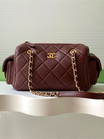 CC original lambskin small bowling bag AS5792 bordeaux