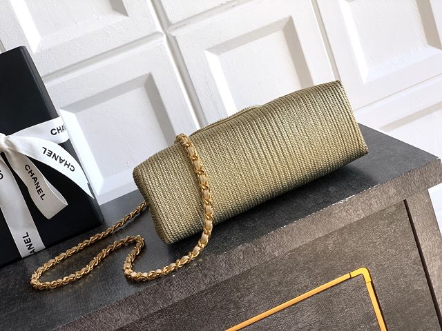 CC original straw mini shopping bag AS4416 green