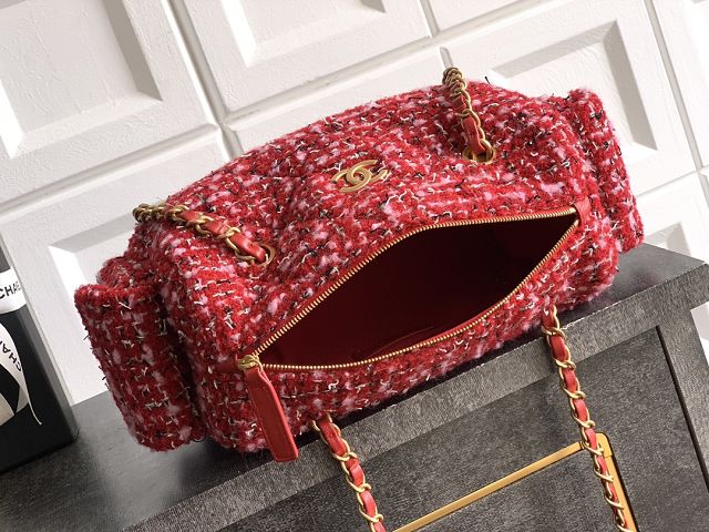 CC original tweed small bowling bag AS5792 red