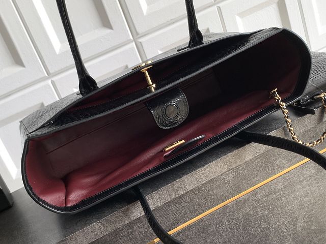 CC original crocodile calfskin small tote bag AS6243 black