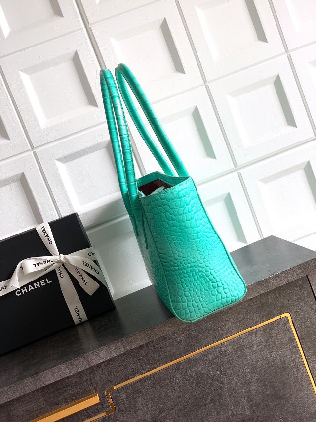 CC original crocodile calfskin small tote bag AS6243 green
