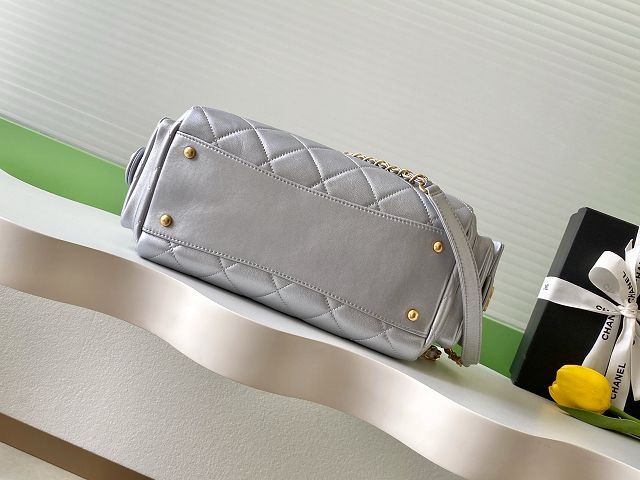 CC original lambskin medium bowling bag AS5792 silver