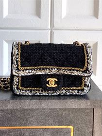 CC original tweed mini flap bag A69900 black