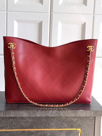 CC original lambskin medium shopping bag AS6240 red