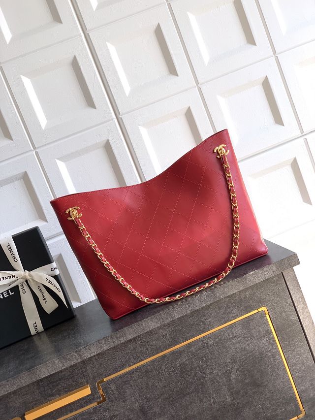 CC original lambskin medium shopping bag AS6240 red