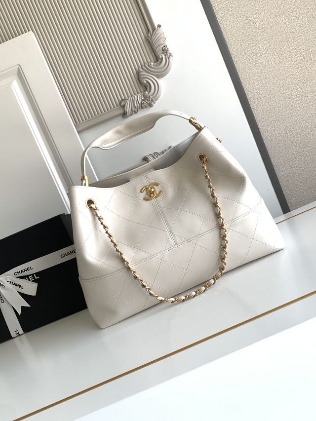 CC original calfskin shopping tote bag AS5634 white