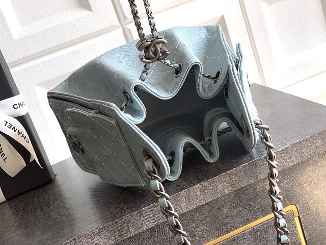 CC original grained calfskin 25 mini handbag AS5631 light blue