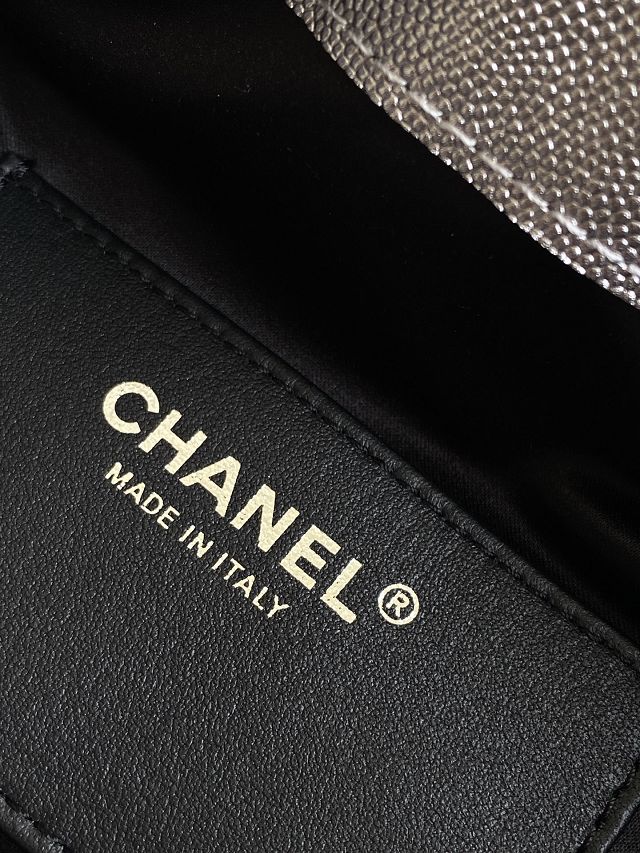 CC original grained calfskin 25 small handbag AS5293 dark silver