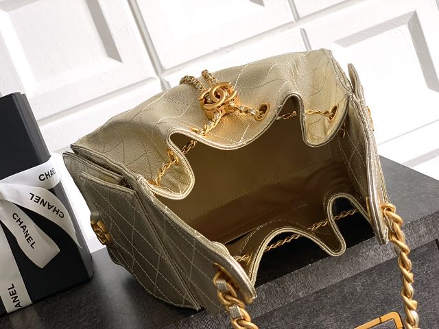 CC original grained calfskin 25 small handbag AS5293 light gold