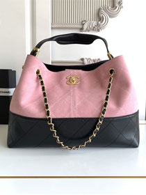 CC original suede calfskin shopping tote bag AS5634 pink