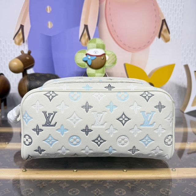 Louis vuitton original calfskin locker dopp kit M12645 white 