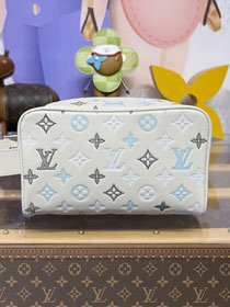Louis vuitton original calfskin small locker dopp kit M28835 white