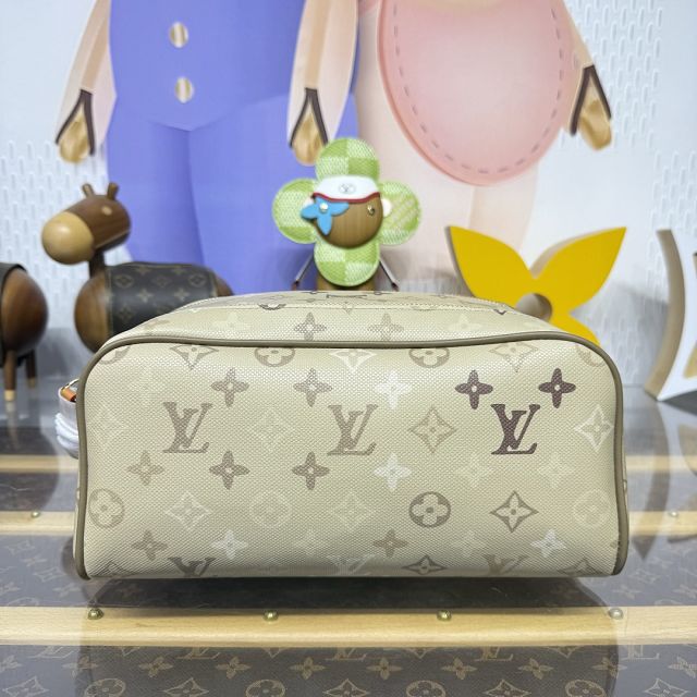Louis vuitton original canvas locker dopp kit M29161 beige