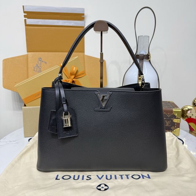 Louis vuitton original calfskin capucines visionnaire GM handbag M26259 black