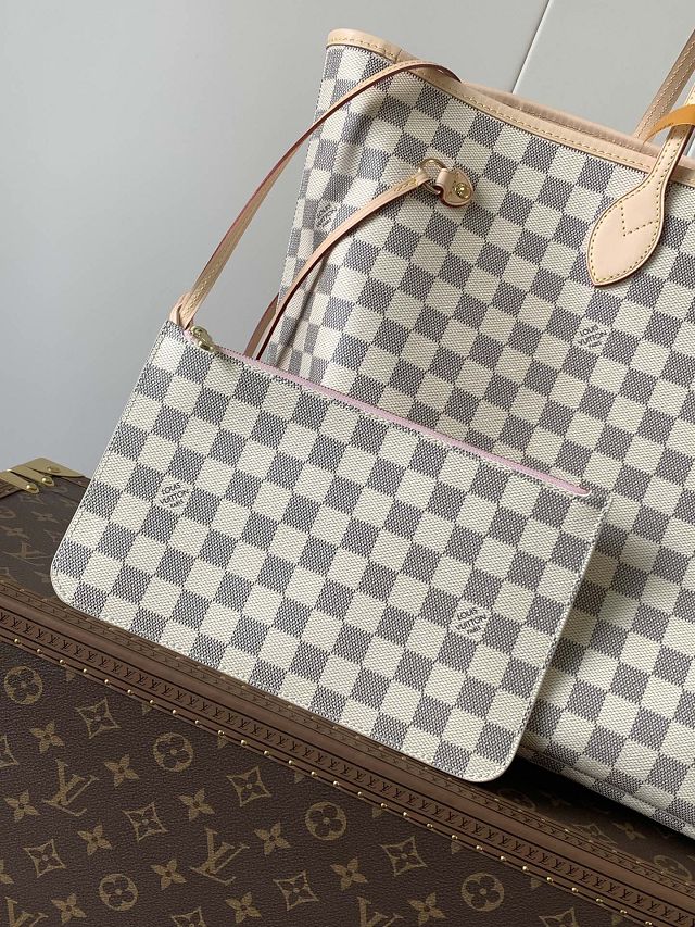 New Louis vuitton original damier azur neverfull gm N41606 pink
