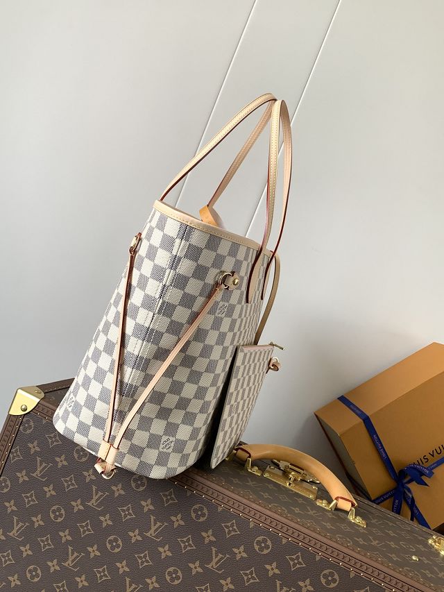 New Louis vuitton original damier azur neverfull mm N40604 pink