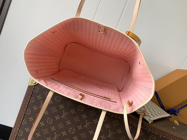 New Louis vuitton original damier azur neverfull mm N40604 pink
