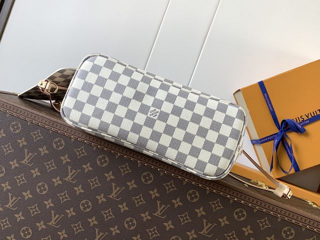 New Louis vuitton original damier azur neverfull pm N40606 beige