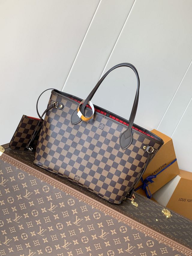 New Louis vuitton original damier ebebe neverfull pm N41359 red