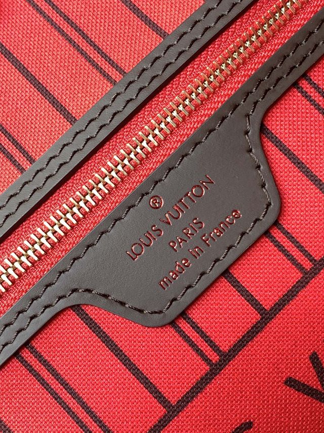 New Louis vuitton original damier ebebe neverfull pm N41359 red