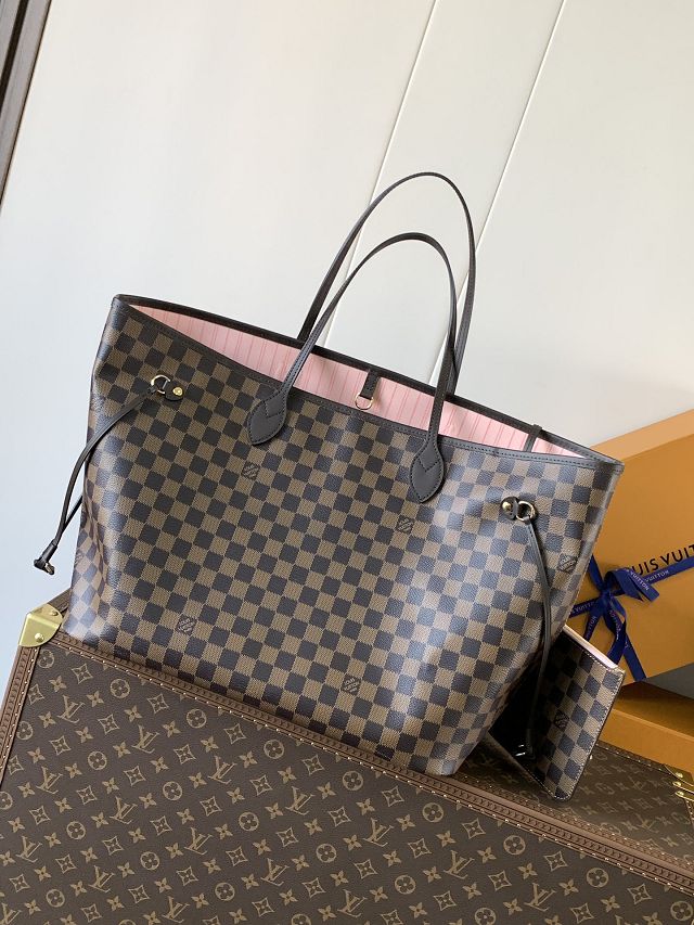 New Louis vuitton original damier ebene neverfull gm N41606 pink