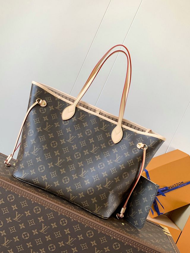 New Louis vuitton original monogram canvas neverfull mm M46975 beige