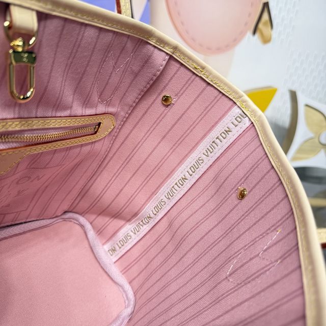 New Louis vuitton original monogram canvas neverfull pm M46979 pink