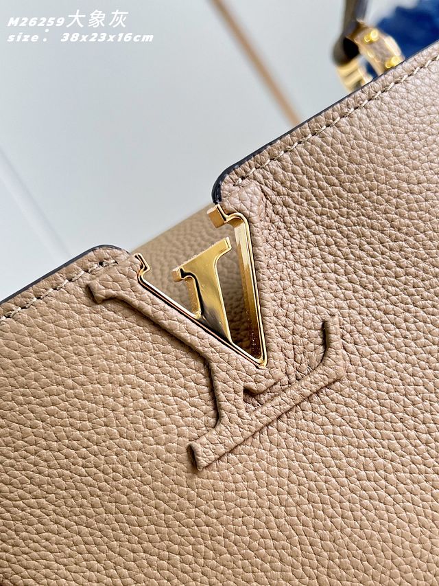 Louis vuitton original calfskin capucines visionnaire GM handbag M26259 grey