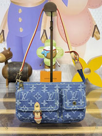 Louis vuitton original denim pochette accessoire cargo M27602 blue