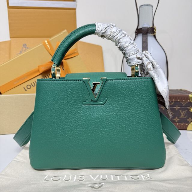 Louis vuitton original calfskin capucines BB handbag M24739 green
