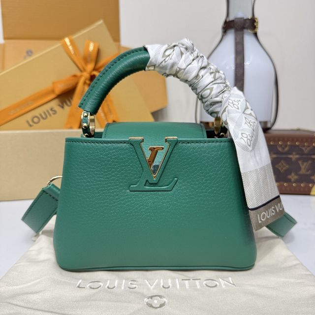 Louis vuitton original calfskin capucines mini handbag M24739 green