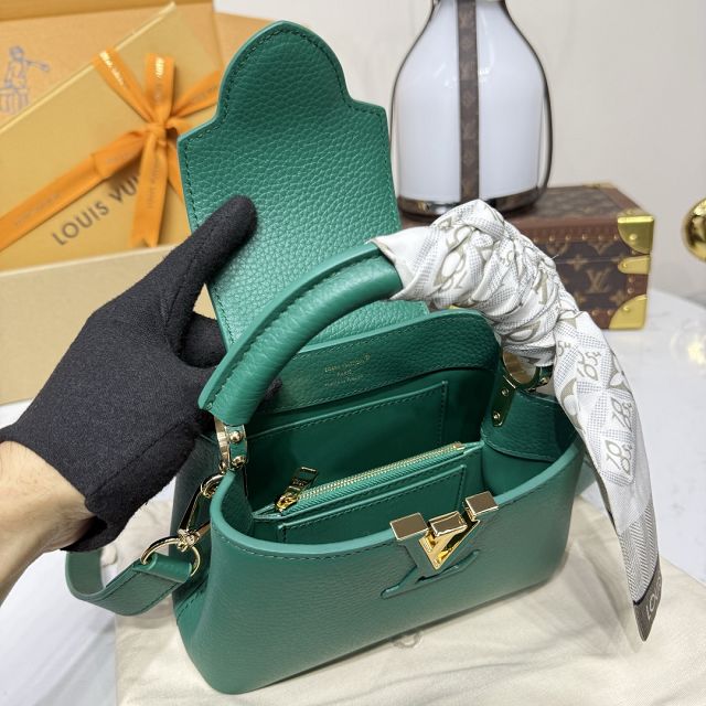 Louis vuitton original calfskin capucines mini handbag M24739 green