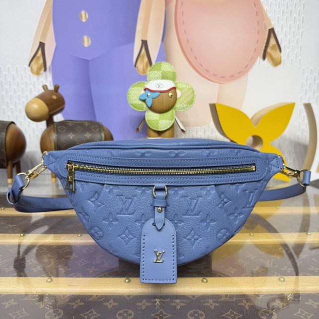 Louis vuitton original calfskin high rise bumbag PM M28356 blue