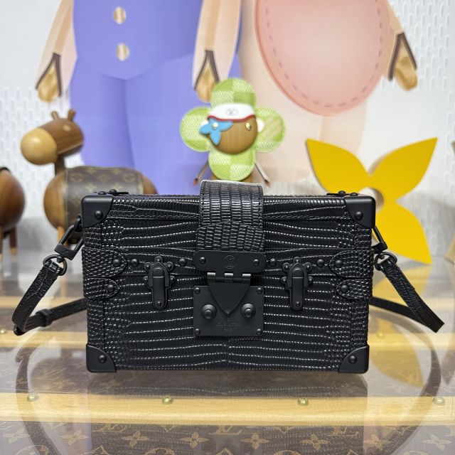 Louis vuitton original calfskin petite malle handbag N85818 black