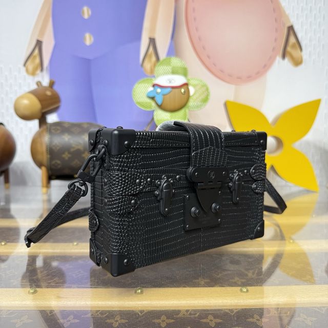 Louis vuitton original calfskin petite malle handbag N85818 black