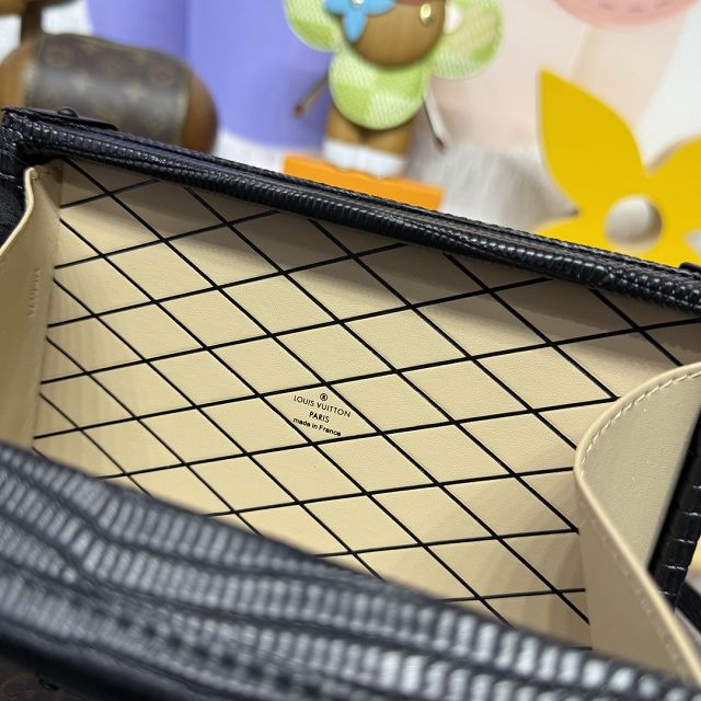 Louis vuitton original calfskin petite malle handbag N85818 black