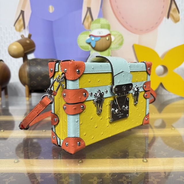 Louis vuitton original calfskin petite malle handbag N85977 yellow