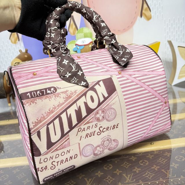 Louis vuitton textile speedy soft 30 M28750 pink