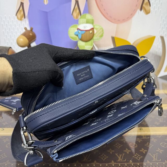 Louis vuitton original calfskin trio messenger bag M28618 blue