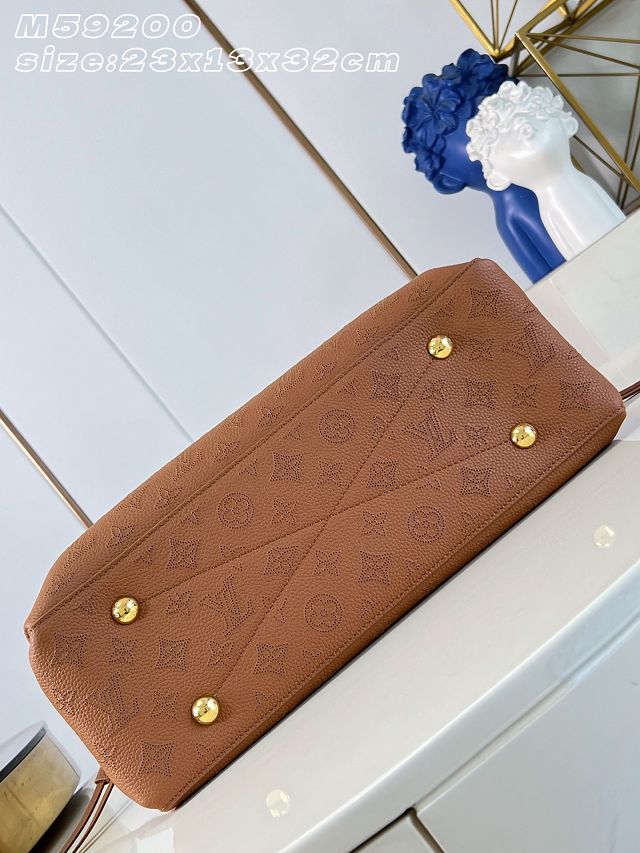 Louis vuitton original mahina leather bella tote bag M27443 brown