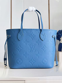Louis vuitton original calfskin neverfull mm M45686 blue