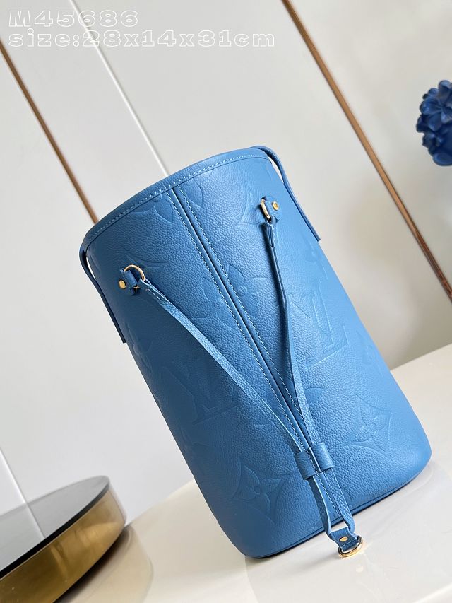 Louis vuitton original calfskin neverfull mm M45686 blue