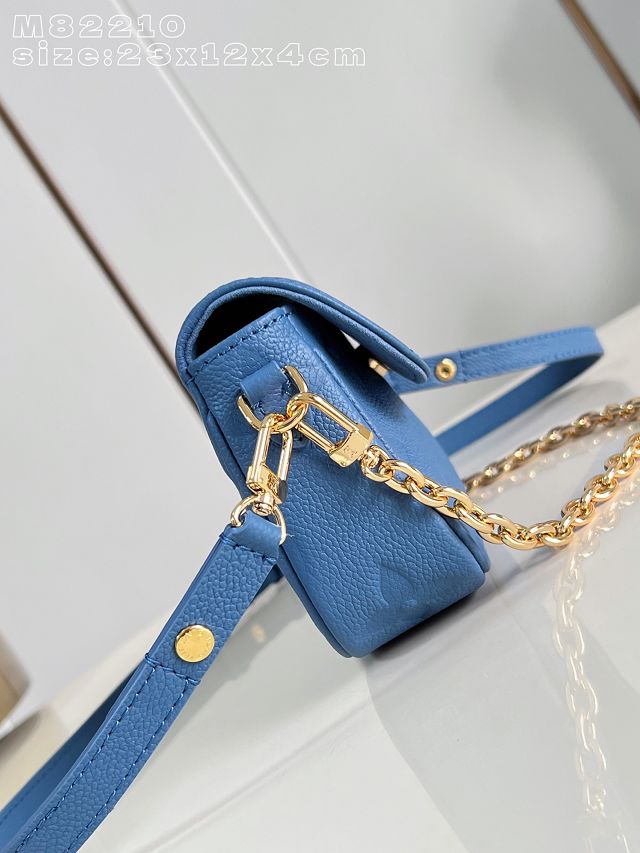 Louis vuitton original calfskin wallet on chain Ivy M82210 blue