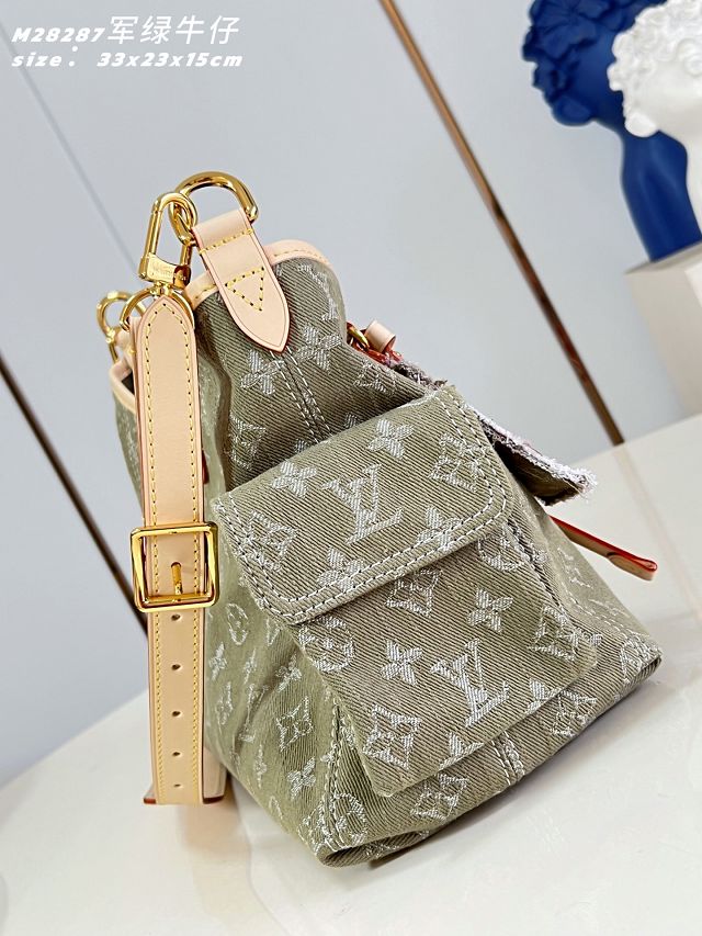 Louis vuitton original denim carryAll cargo PM M27623 green
