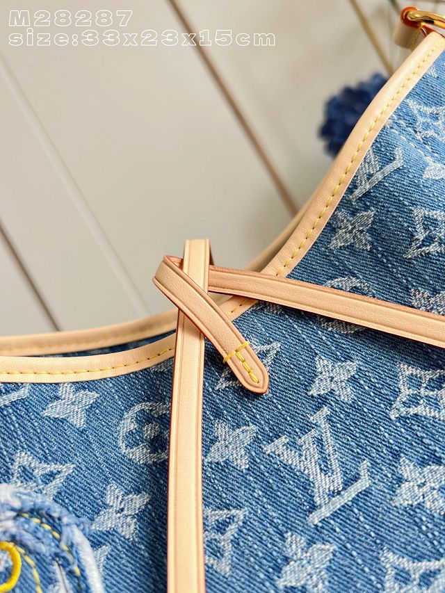 Louis vuitton original denim carryAll cargo PM M28287 blue