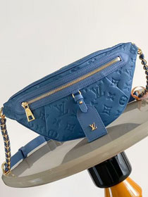 Louis vuitton original calfskin high rise bumbag PM M28356 blue